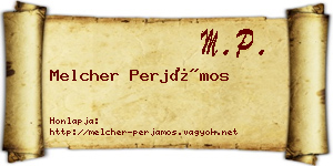 Melcher Perjámos névjegykártya